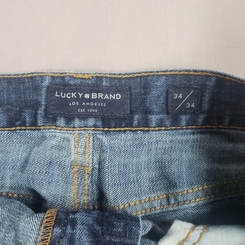 Lucky Brand 329 Mens Classic Straight Fit Jeans Size 34x34 Dark Wash